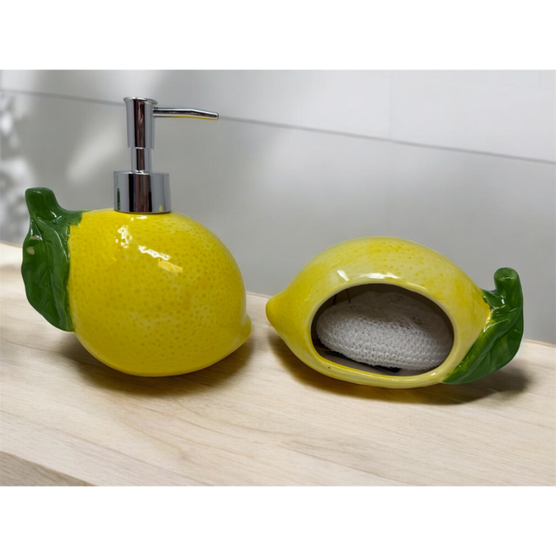 18 oz Ceramic Lemon Soap Pump