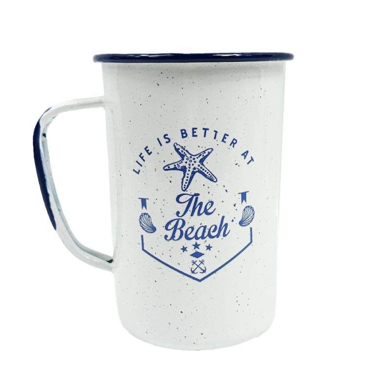 18 oz Enamel Beach Mug