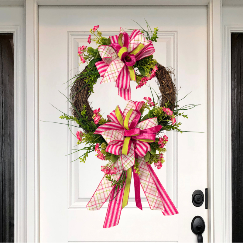 38" Pink & Green Spring Wreath