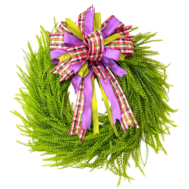 30" Bead Grass Wreath w/ Spring Bow