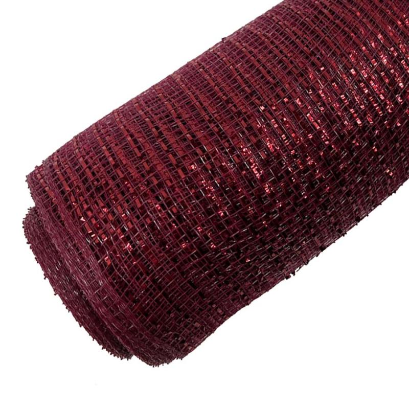 21"x10yd Metallic Deco Mesh - Burgundy