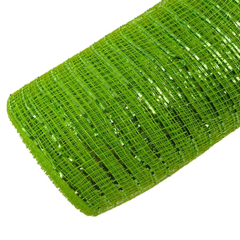 21"x10yd Metallic Deco Mesh - Lime