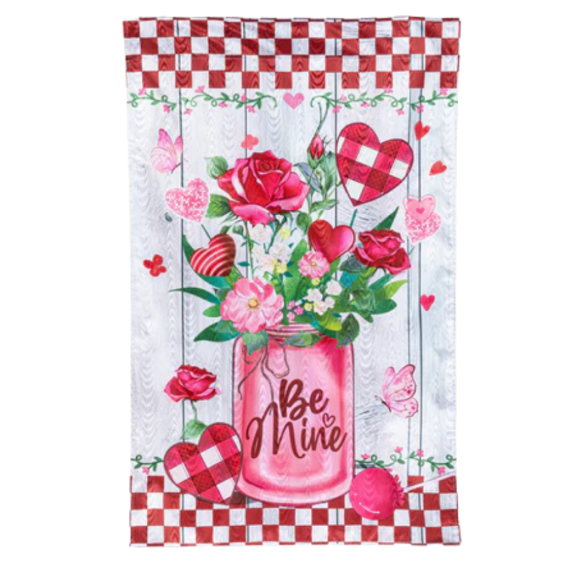 Be Mine Mason Jar Garden Flag