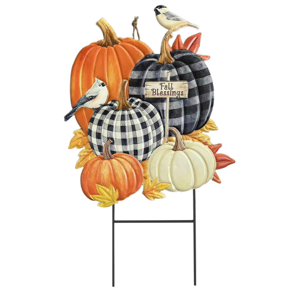 Fall Blessings Pumpkins Metal Art