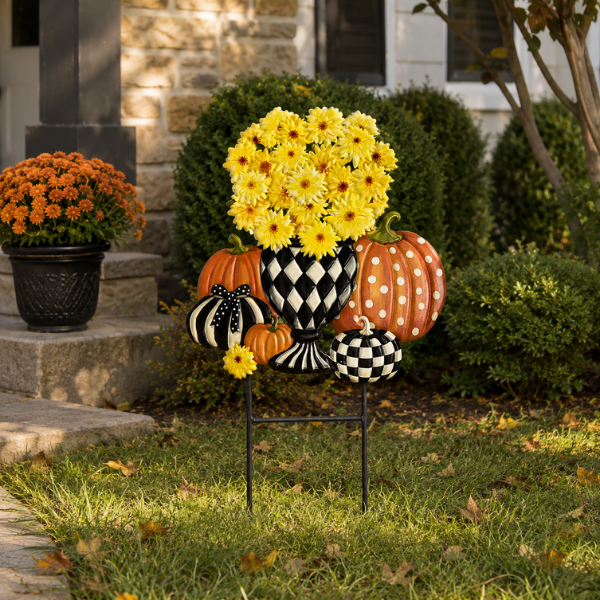 Harlequin Mums Metal Art