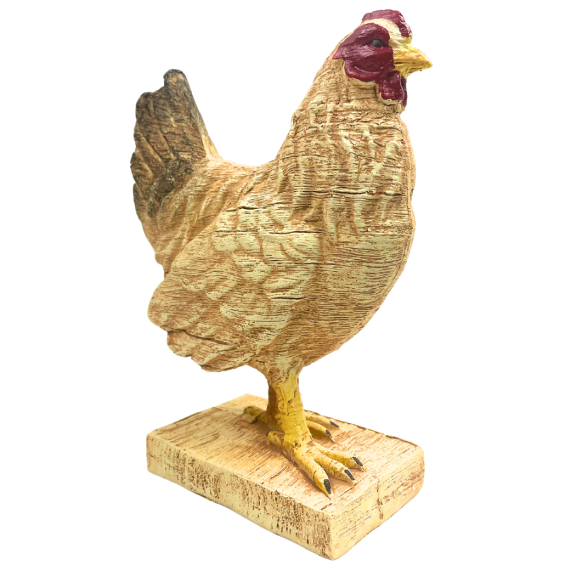 8" Resin Carved Hen