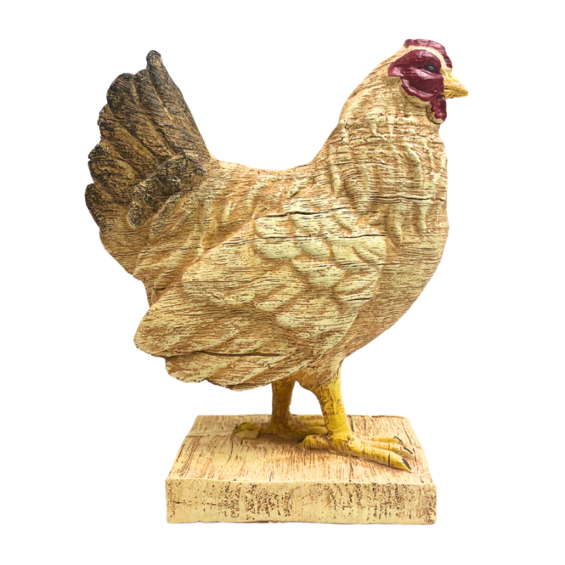 8" Resin Carved Hen
