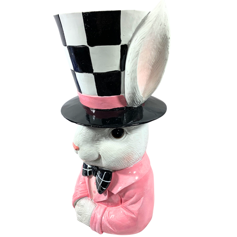 13.5" Resin Bunny Bust Planter - Boy