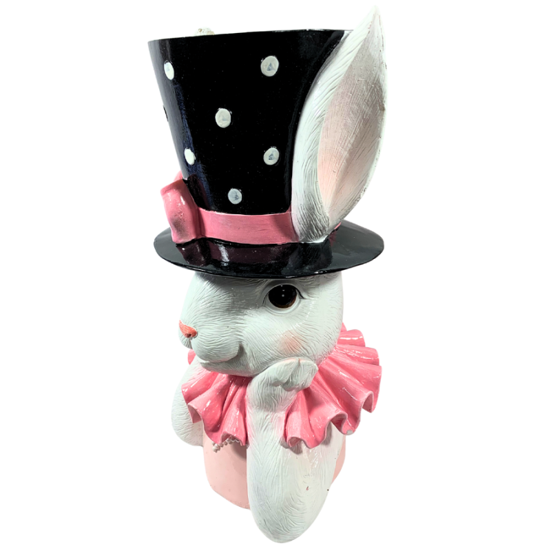 13.5" Resin Bunny Bust Planter - Girl