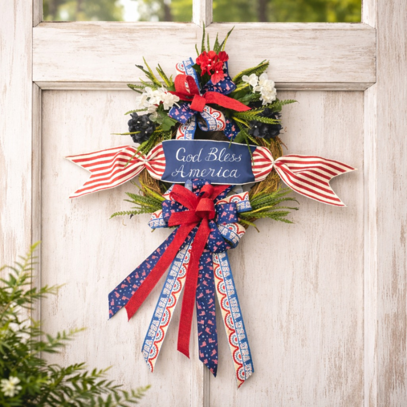 44" God Bless America Stripe Banner