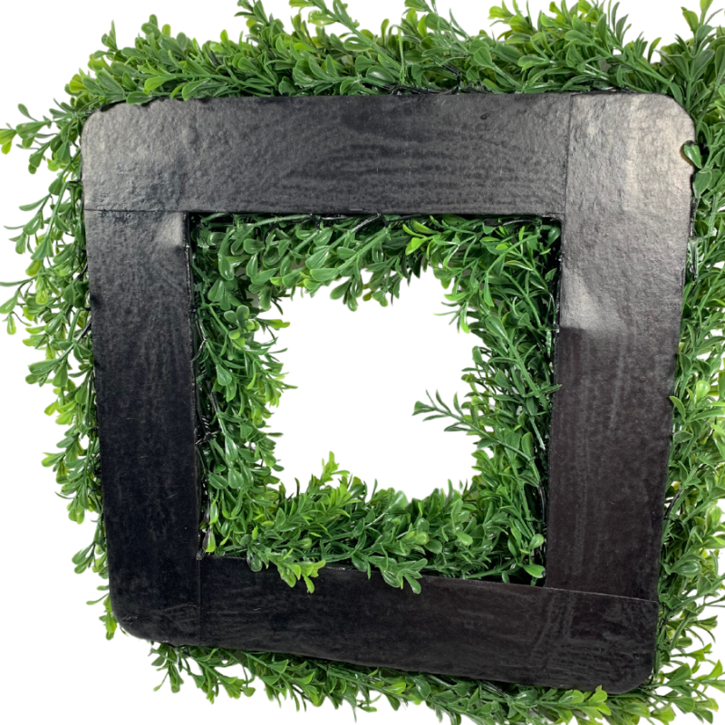 16" Sqaure Boxwood Wreath