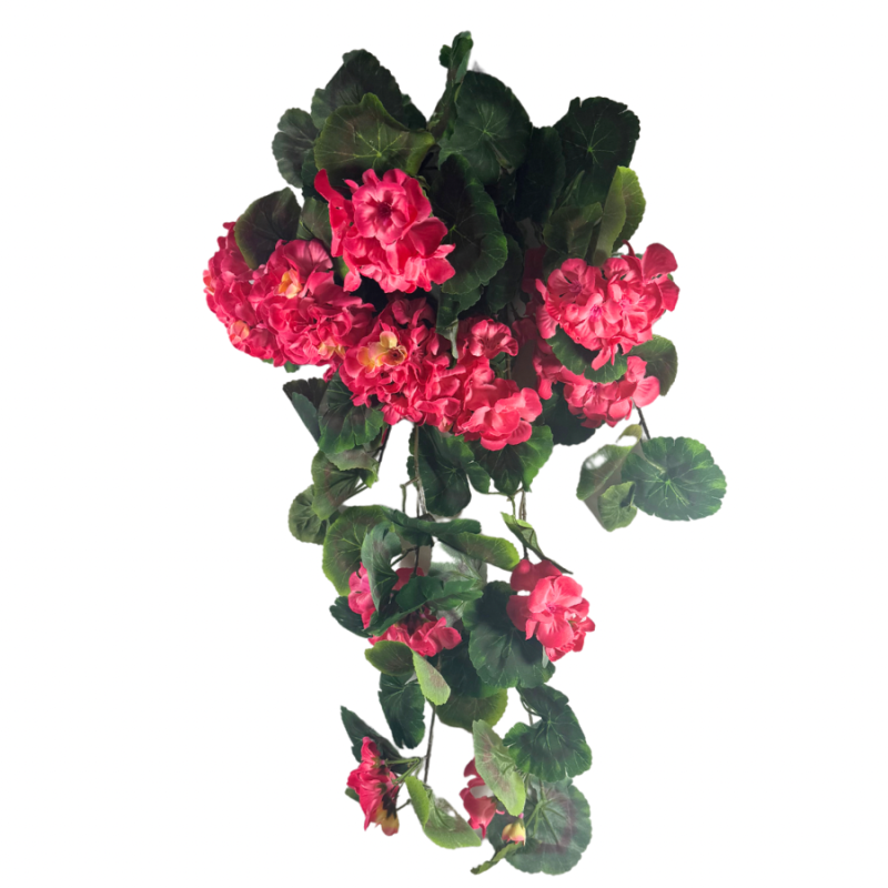 32" Hanging Geranium- Hot Pink
