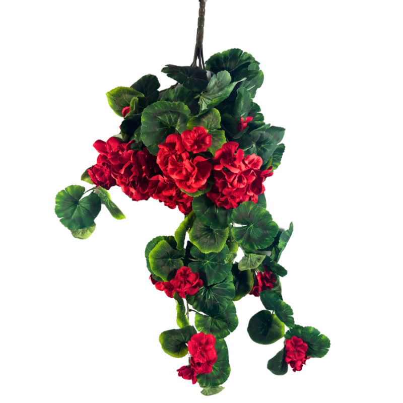 32" Hanging Geranium- Red