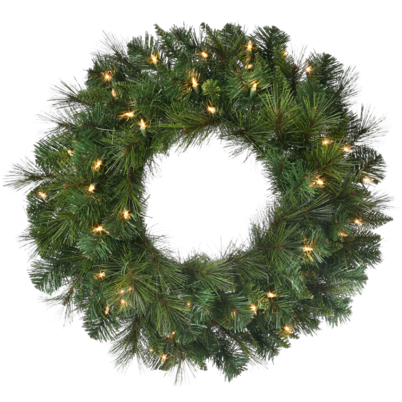 24" Belgium Mix Wreath w/ Lights