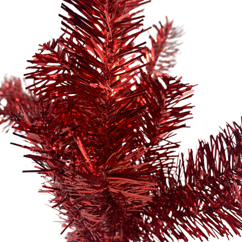 28" Retro Tinsel Spray - Red