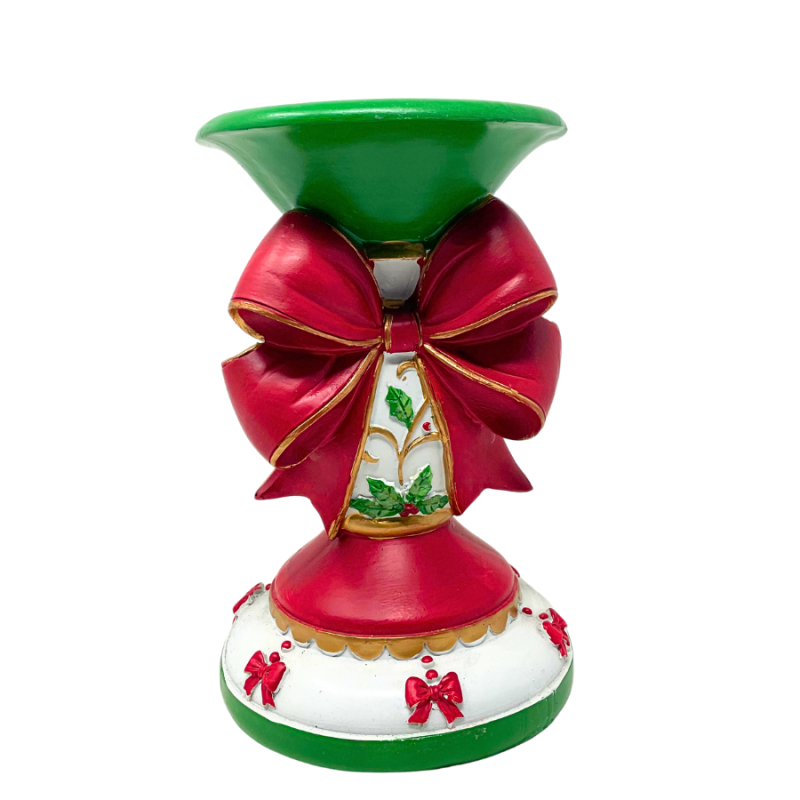 8" Resin Ribbon Bow Candle Holder