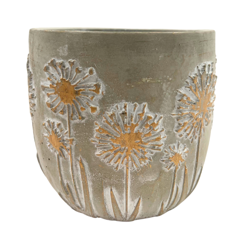 Dandelion Carved Flower Pot