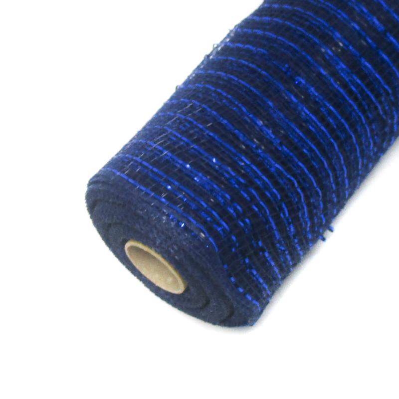 21"x10yd Metallic Deco Mesh - Navy/Black