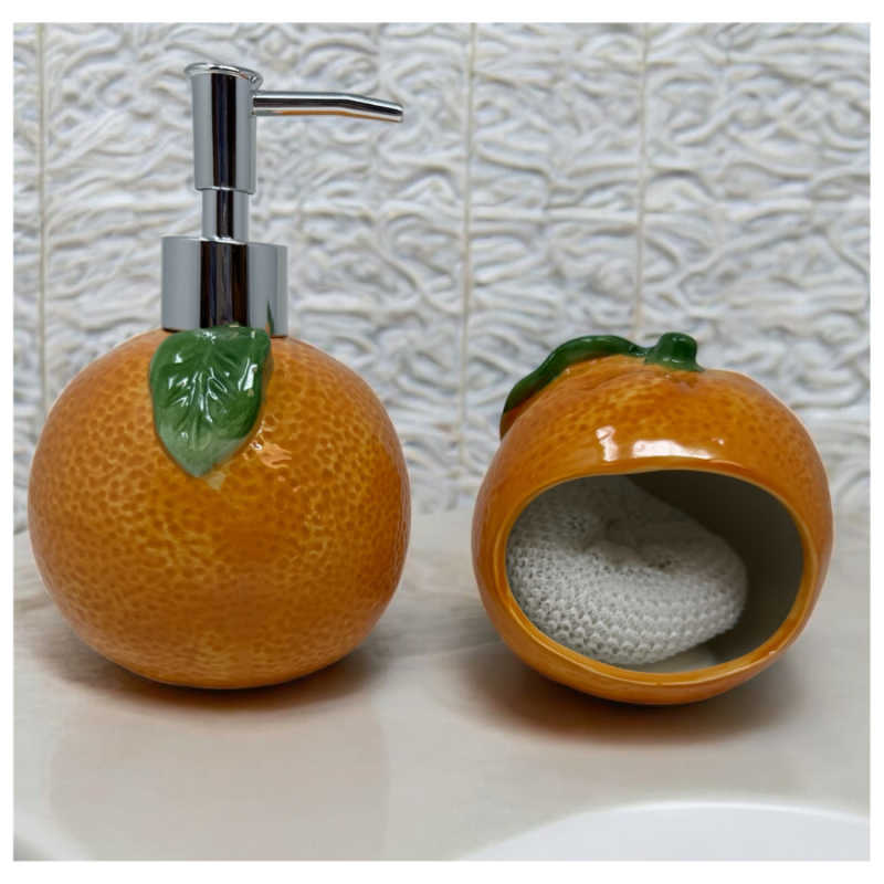 Ceramic Orange Soap Pump
