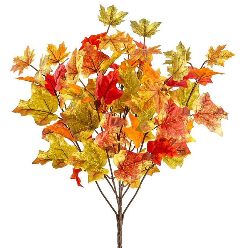 18.5" Maple Leaf Bush - Orange/Red/Green