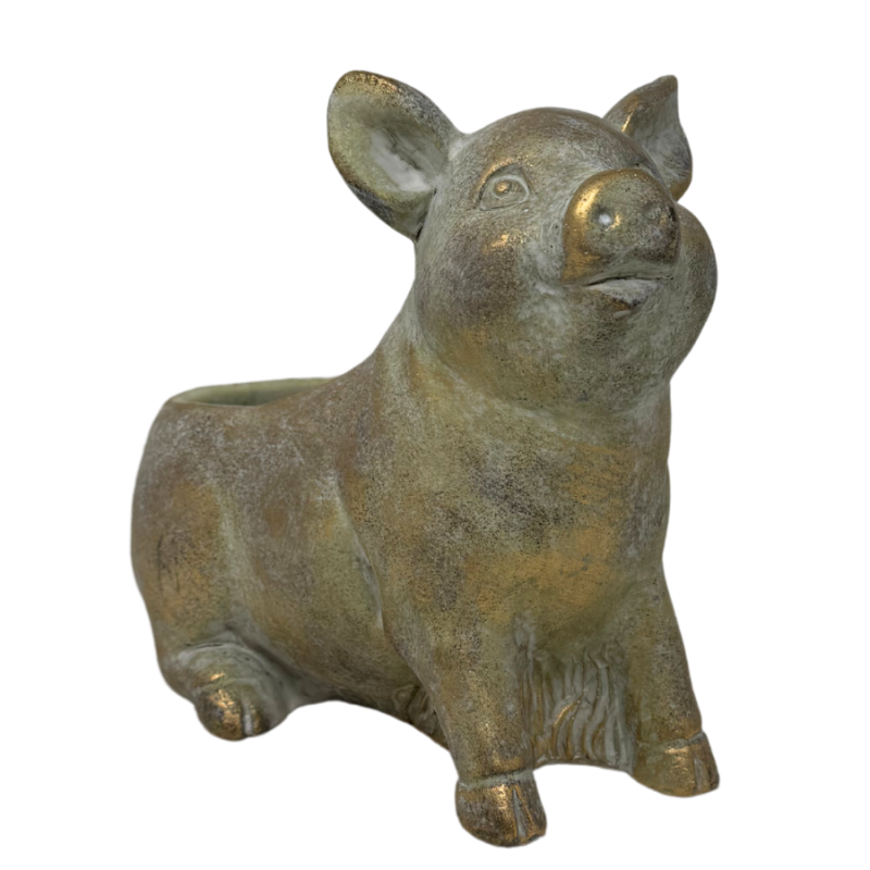 Small Cement Pig Planter