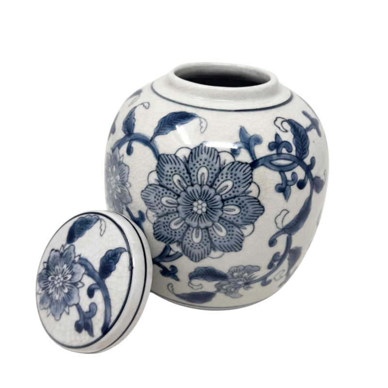 6" Porcelain Chinoiserie Ginger Jar