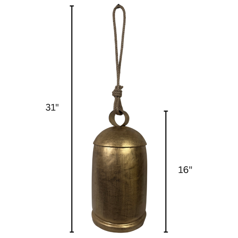 16" Metal Gold Cow Bell