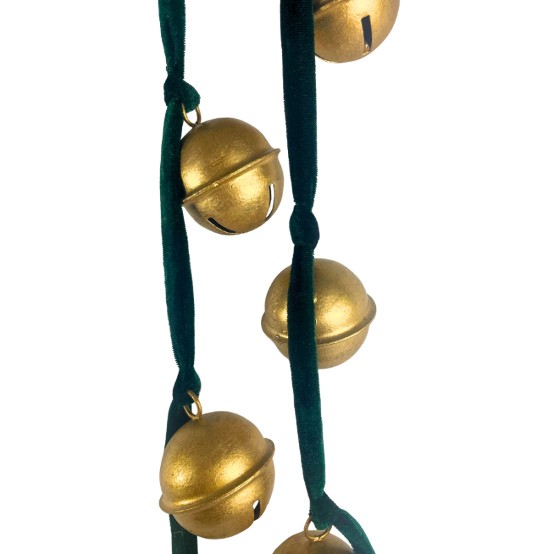 53" Golden Bells w/ Green Velvet Hanger