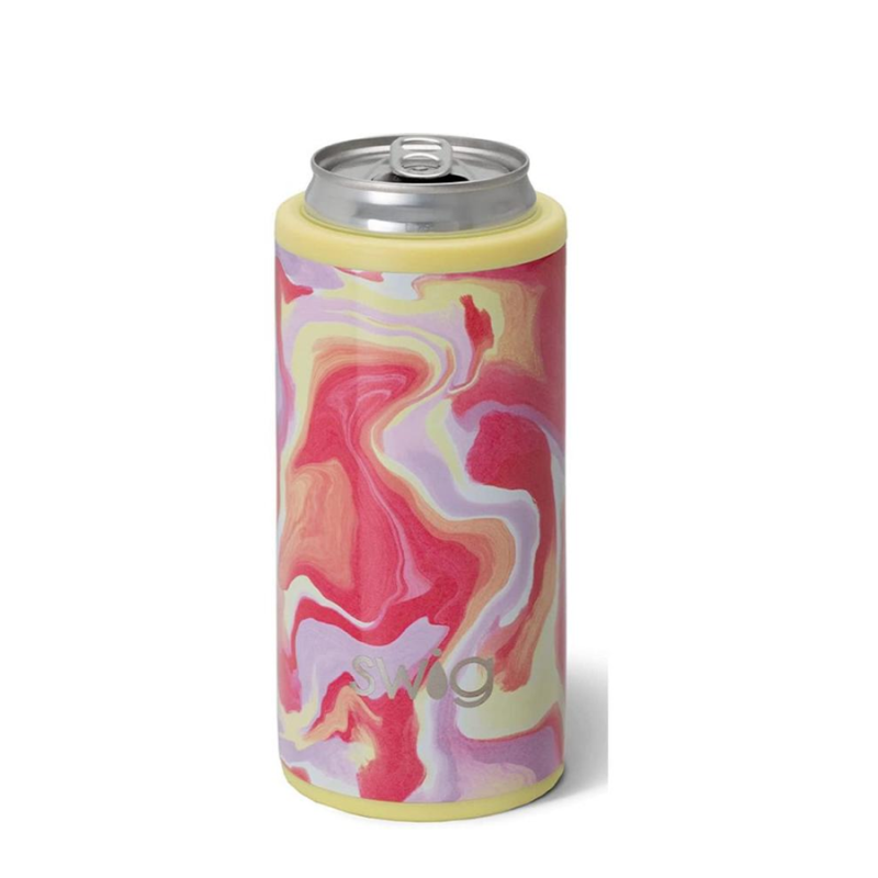 12oz Swig Skinny Can Cooler-Pink Lemonade, Insulated Drinkware/Ice Trays