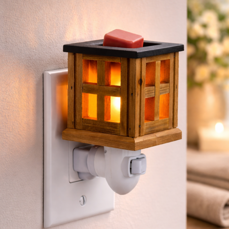 Wood Lantern Pluggable Fragrance Warmer