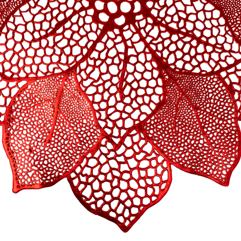 Red Poinsettia Vinyl Placemats - Set of 4