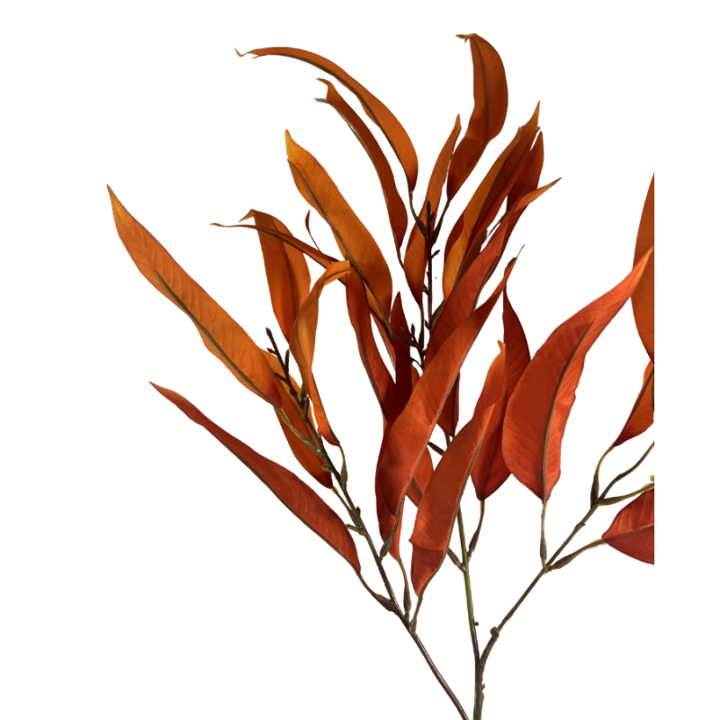 28" Eucalyptus Leaf Spray- Orange