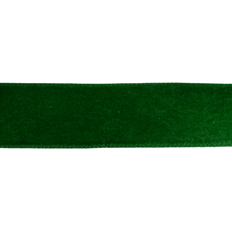 2.5" x 10yd Real Crushed Velvet Ribbon- Green