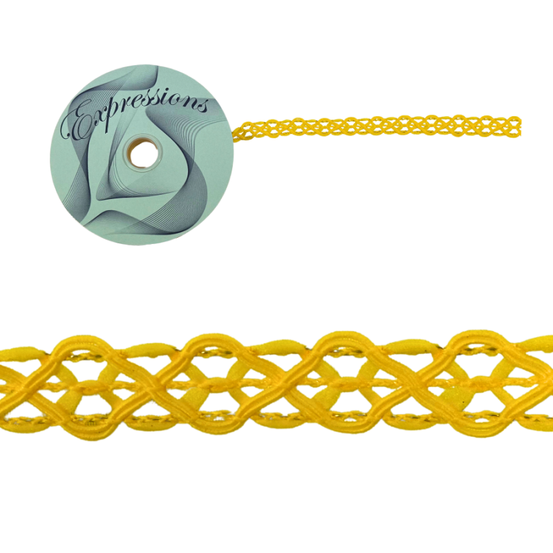 5/8" x10yd Braided Ribbon-Yellow