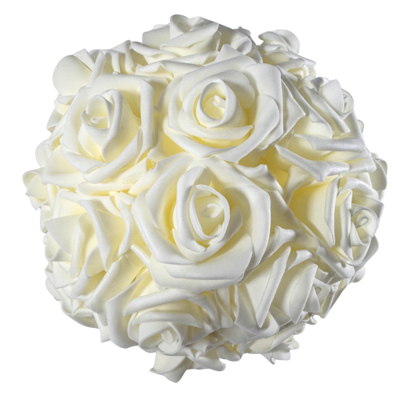 7.5" Rose Ball- Ivory