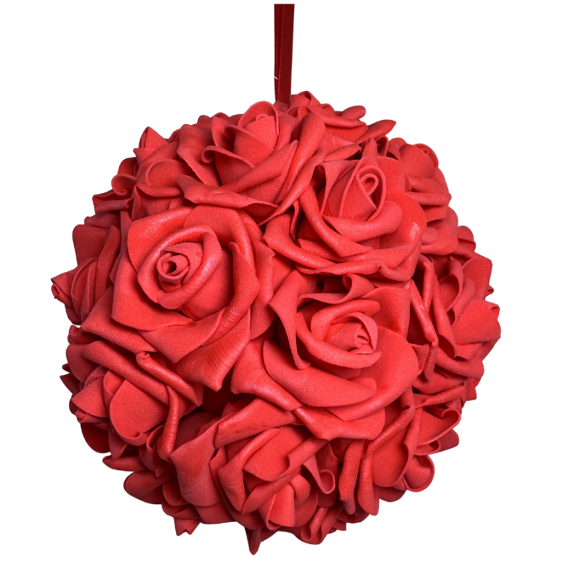 12" Rose Ball- Red