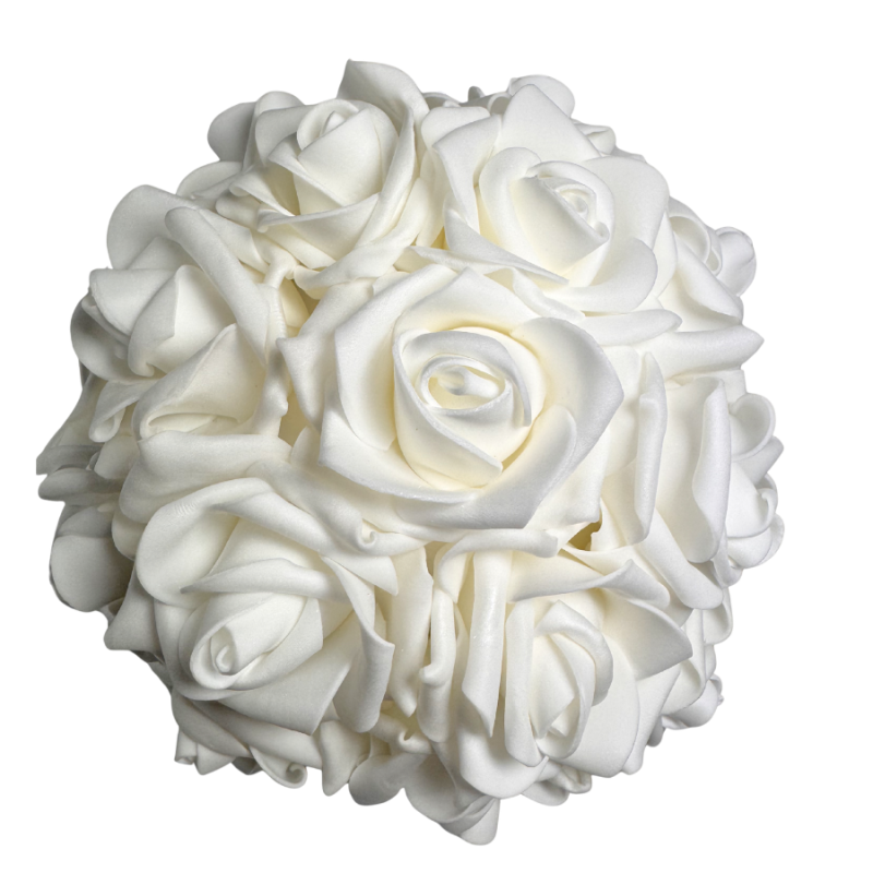 7.5" Rose Ball- White