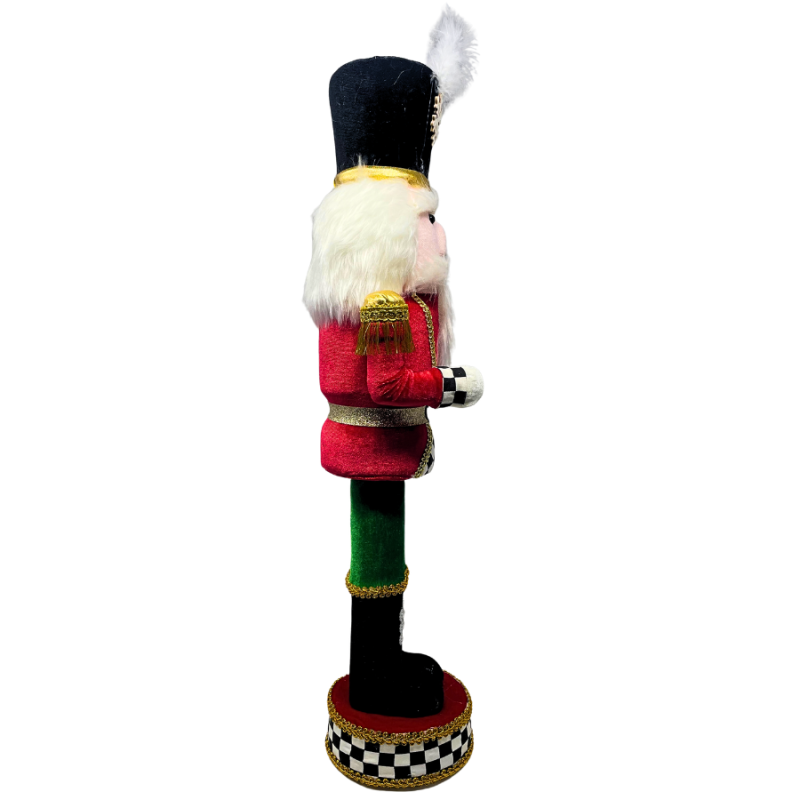 24" Red Suit Checkered Nutcracker
