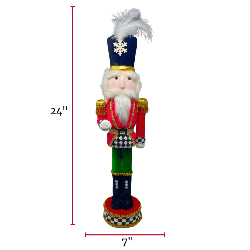 24" Red Suit Checkered Nutcracker
