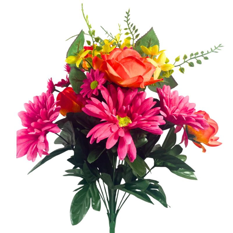 17" Rose Gerbera Mix Bush