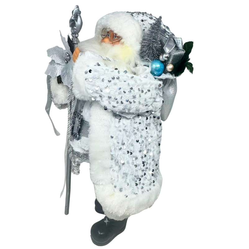19" Silver Santa w/ Sequin Coat