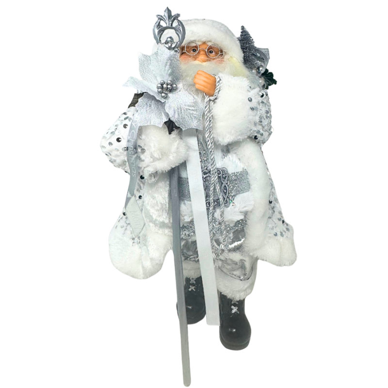 19" Silver Santa w/ Sequin Coat