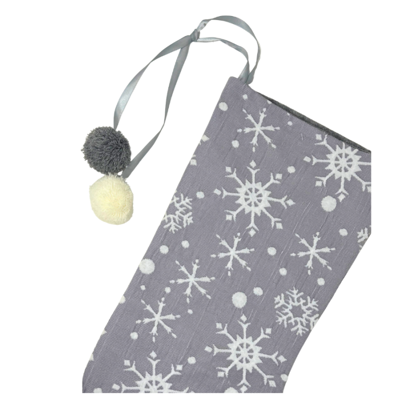18" Gray w/ Snowflakes Stocking