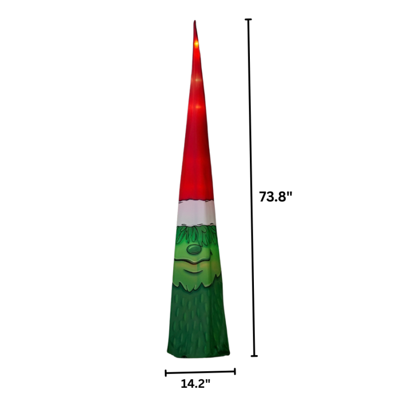 73" Lighted Fabric Cone Tree - Grinch