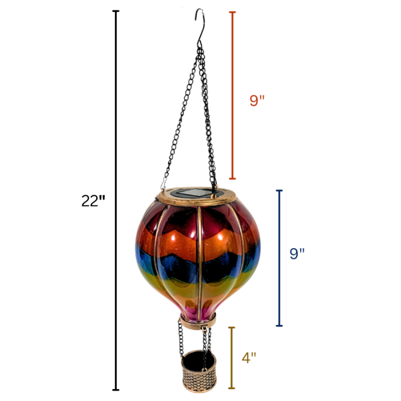 Hot Air Balloon Solar Lantern - Rainbow