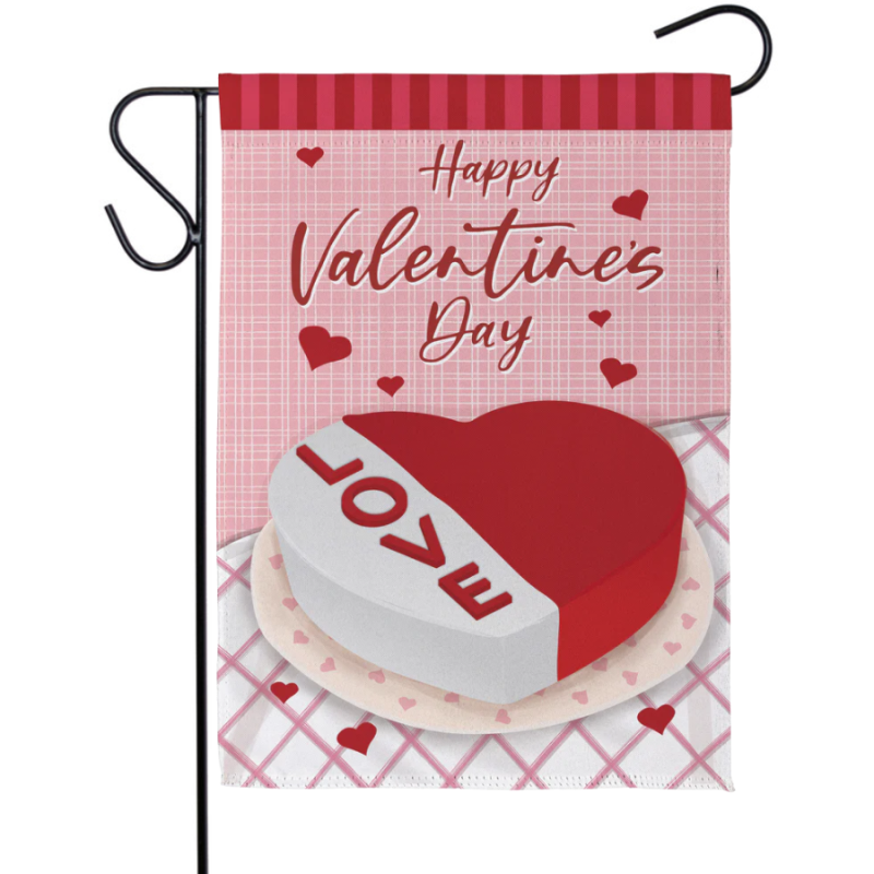 Cake Full Of Love Suede Garden Flag