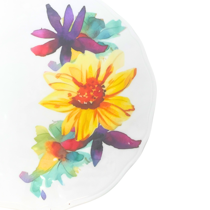 4 pc Indoor/Outdoor Dinner Plate Set - Florals