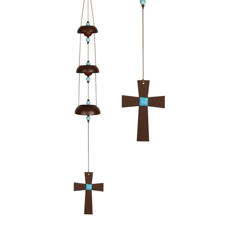 26" Temple Bells - Rustic Cross