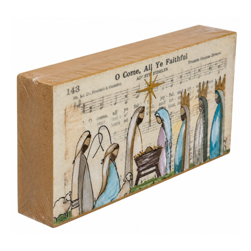 3" Nativity Scene Wood Block
