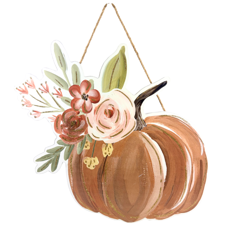 17" Glitter Single Pumpkin Sign